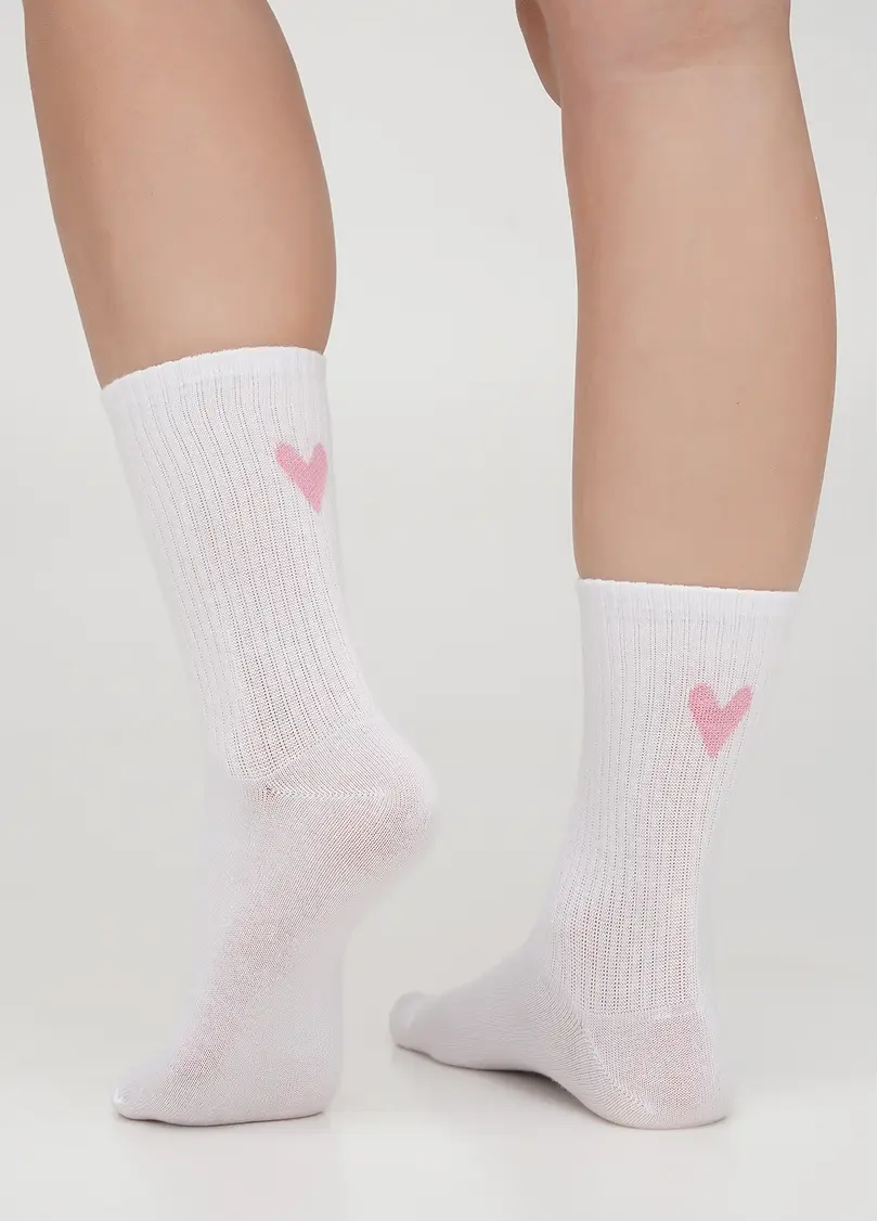 Шкарпетки з сердечками WS3 VALENTINE 2501 white/rose (білий)