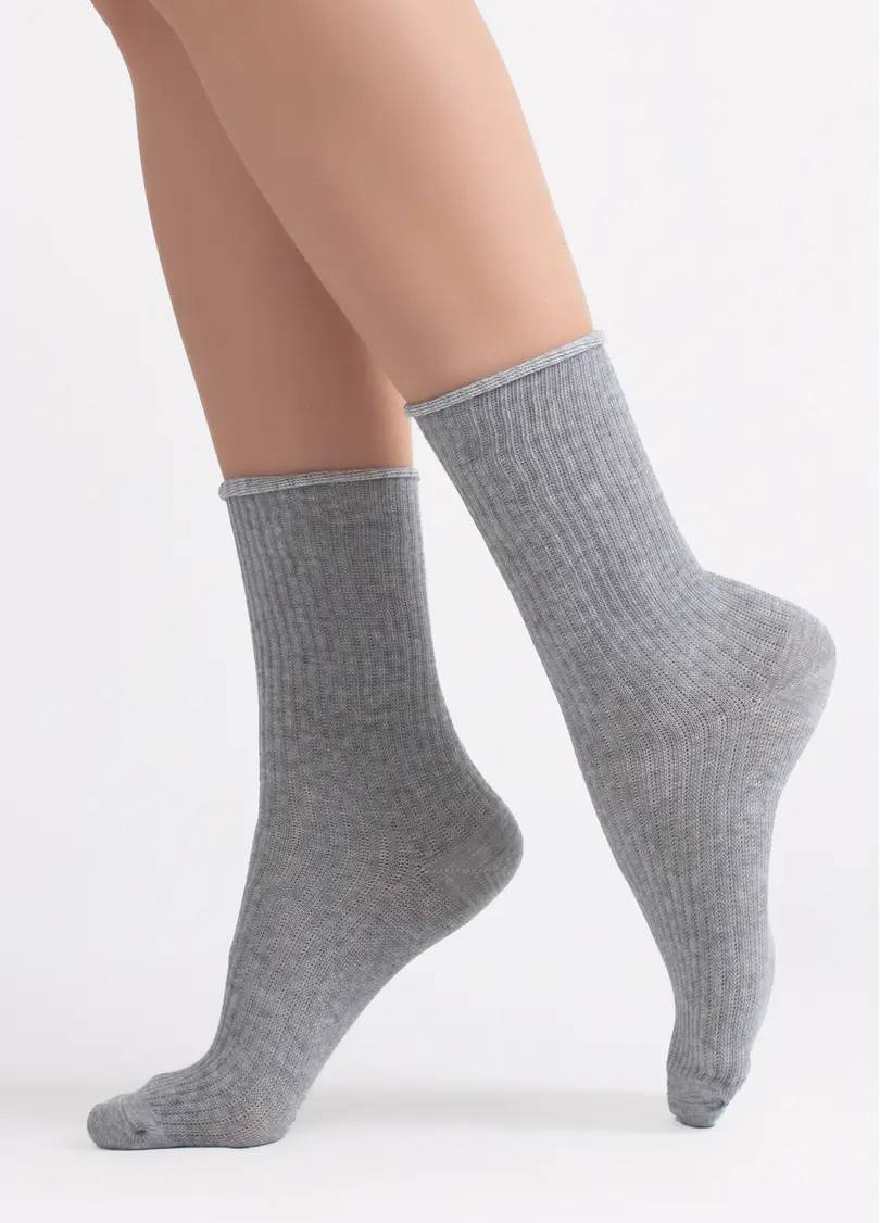 Шкарпетки довгі в рубчик WS4 RIB MELANGE light grey melange (сірий)