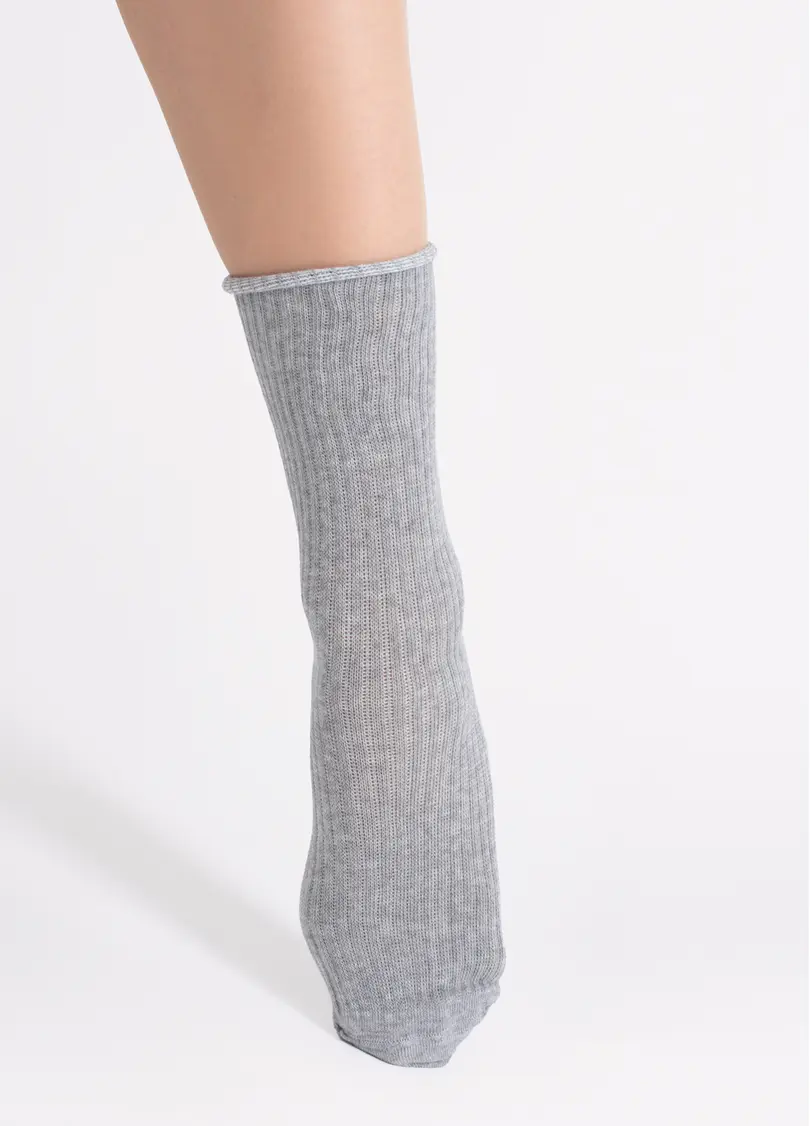 Шкарпетки довгі в рубчик WS4 RIB MELANGE light grey melange (сірий)
