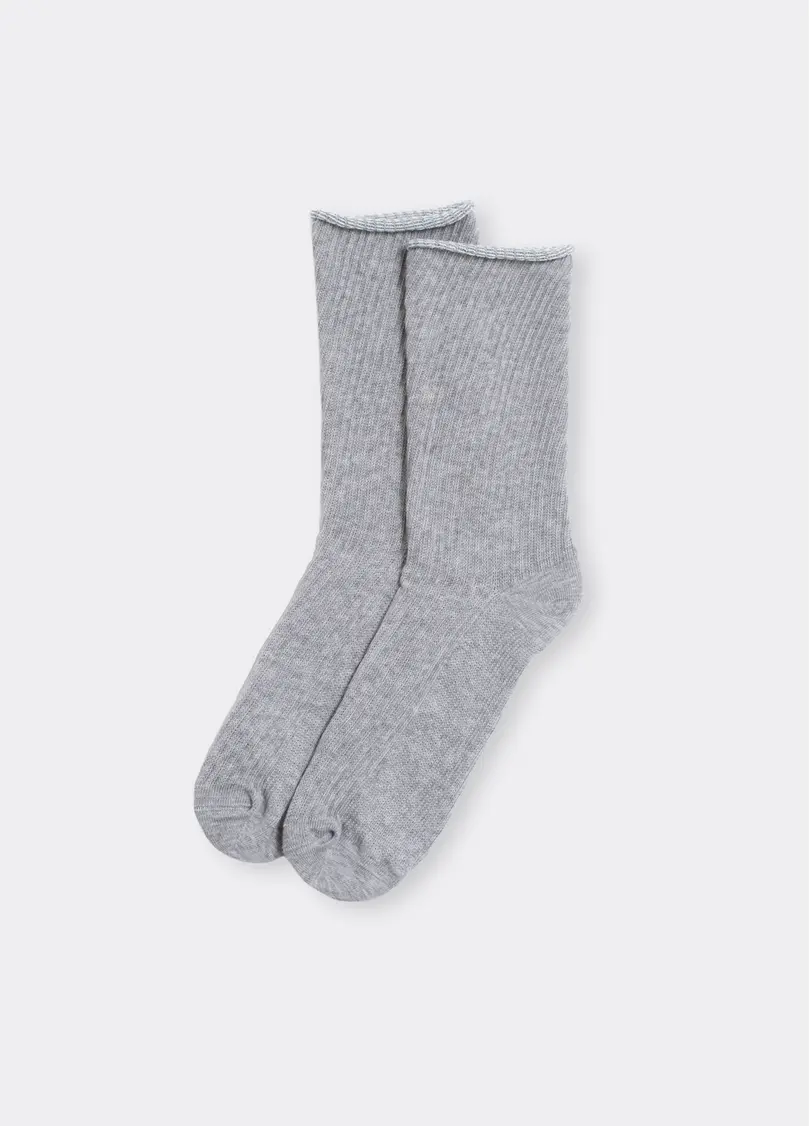 Шкарпетки довгі в рубчик WS4 RIB MELANGE light grey melange (сірий)