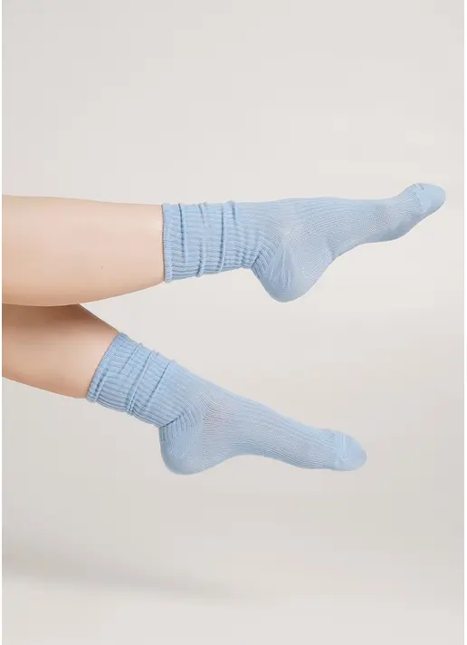 Високі шкарпетки в рубчик WS4 RIB baby blue (блакитний)