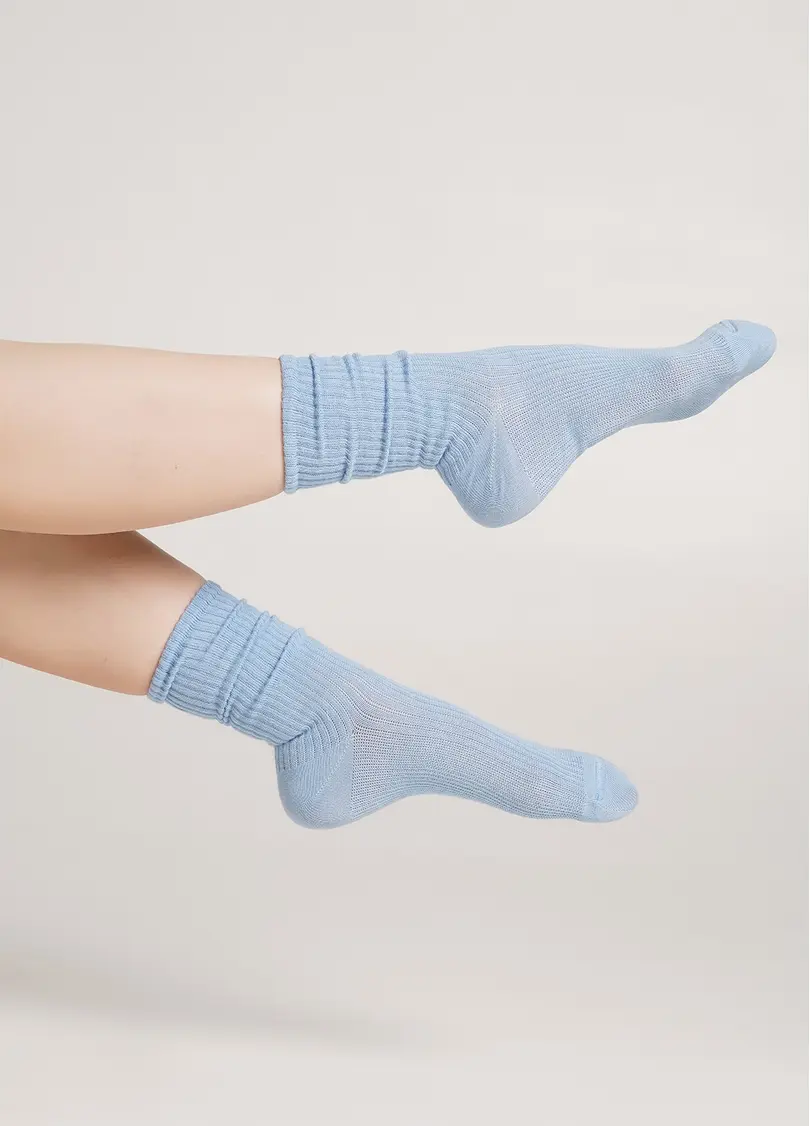 Високі шкарпетки в рубчик WS4 RIB baby blue (блакитний)