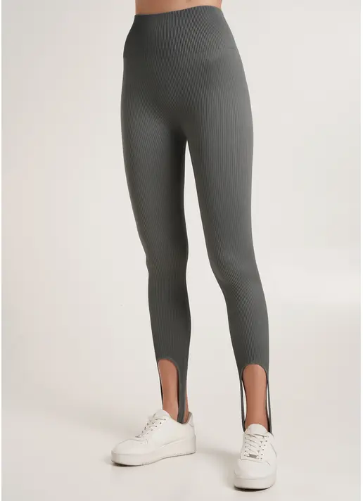 Легінси в рубчик зі штрипками LEGGINGS RIB STRIPE graphite (сірий) GIULIA x Lichi by Lichi