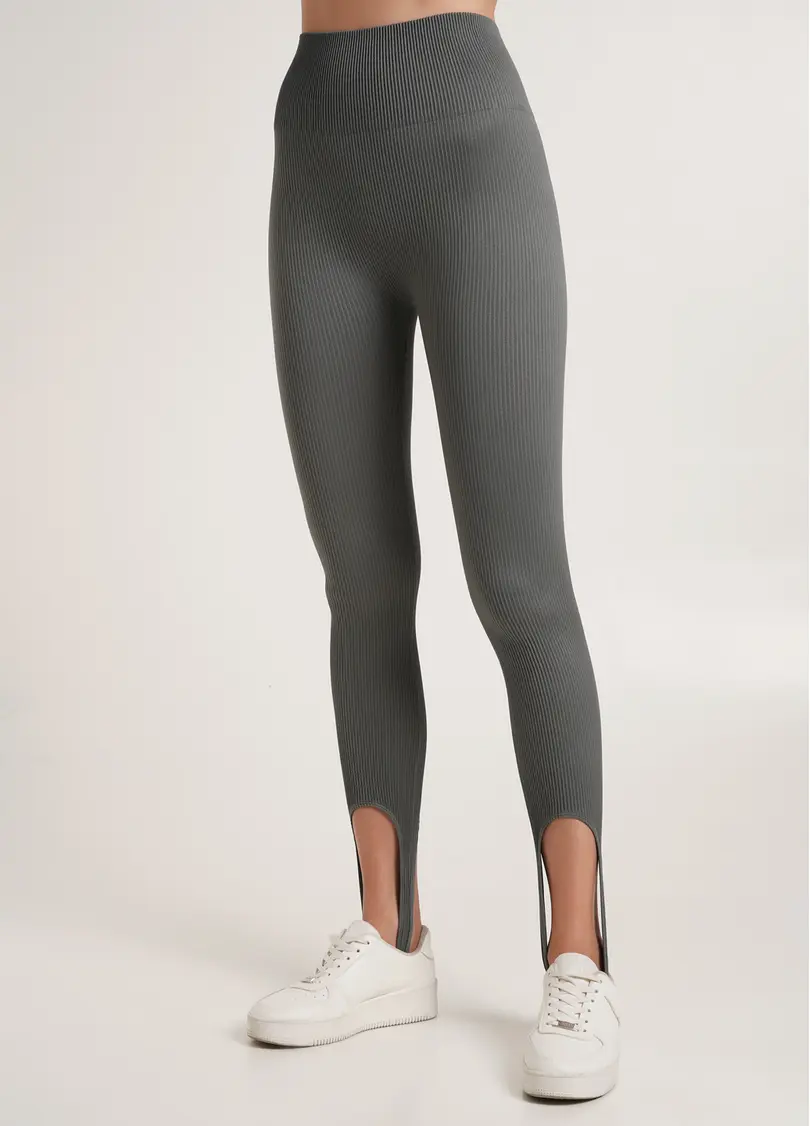 Легінси в рубчик зі штрипками LEGGINGS RIB STRIPE graphite (сірий) GIULIA x Lichi by Lichi