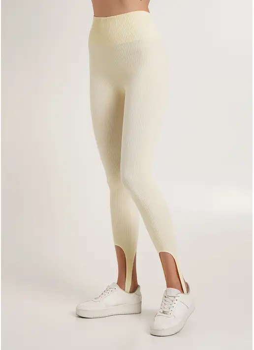Легінси в рубчик зі штрипками LEGGINGS RIB STRIPE milk (жовтий) GIULIA x Lichi by Lichi Легінси в рубчик зі штрипками LEGGINGS RIB STRIPE milk (жовтий) GIULIA x Lichi by Lichi