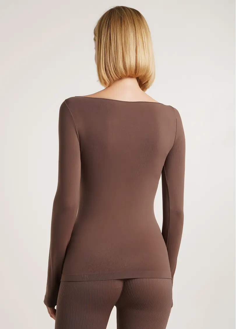 Лонгслів безшовний LONGSLEEVE chocolate (коричневий) GIULIA x Lichi by Lichi