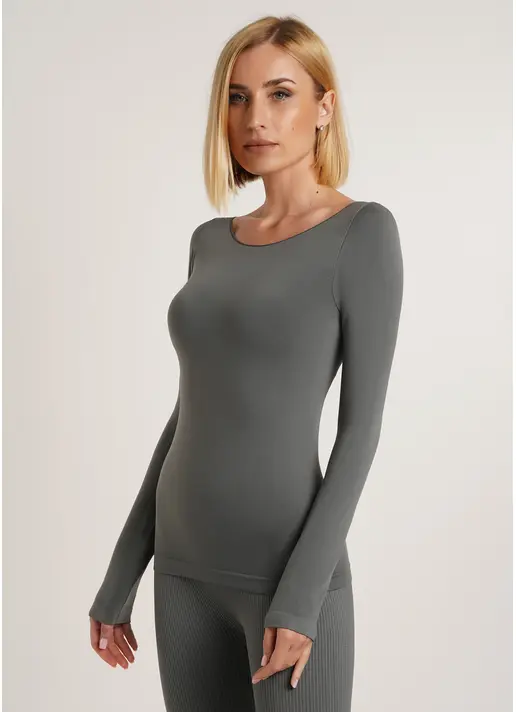 Лонгслів безшовний LONGSLEEVE graphite (сірий) GIULIA x Lichi by Lichi Лонгслів безшовний LONGSLEEVE graphite (сірий) GIULIA x Lichi by Lichi
