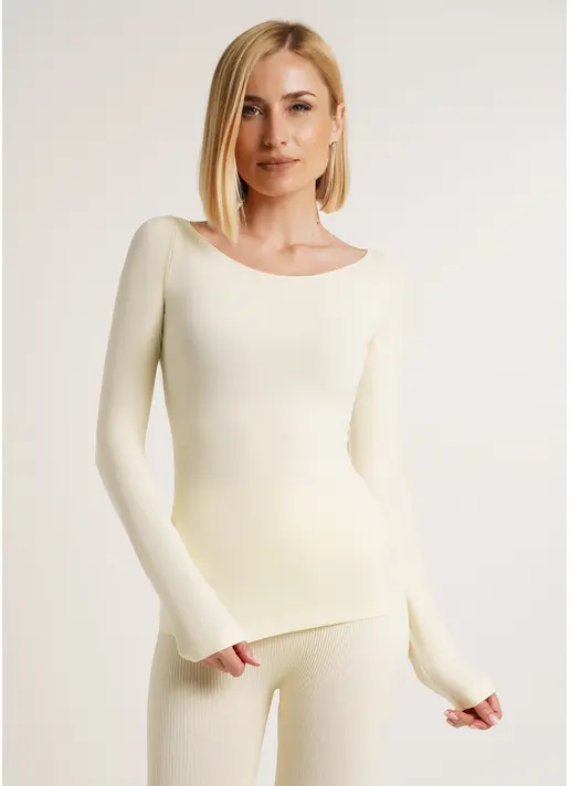 Лонгслів безшовний LONGSLEEVE milk (жовтий) GIULIA x Lichi by Lichi Лонгслів безшовний LONGSLEEVE milk (жовтий) GIULIA x Lichi by Lichi