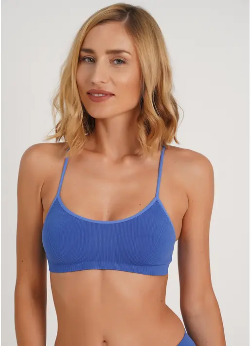 Топ на бретелях в рубчик CAMI TOP RIB skydiver (синій) Топ на бретелях в рубчик CAMI TOP RIB skydiver (синій)