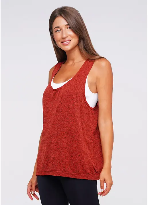 Жіночі спортивні майки для фітнесу CANOTTA SPORT MELANGE COLOR (червоний)