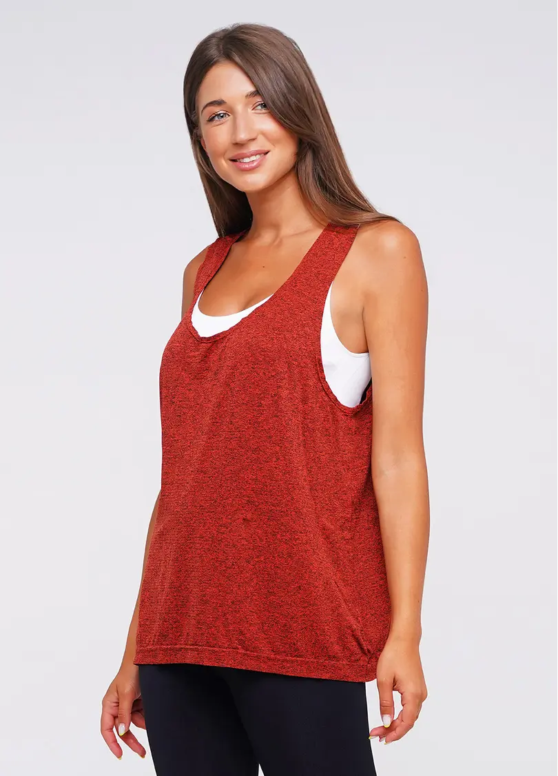 Жіночі спортивні майки для фітнесу CANOTTA SPORT MELANGE COLOR (червоний)