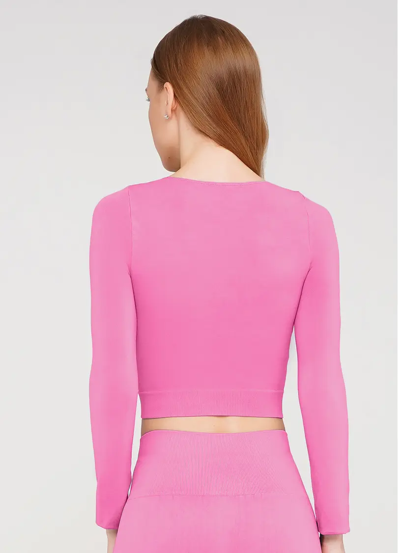 Спортивний топ з довгими рукавами CROP TOP bubblegum (рожевий)