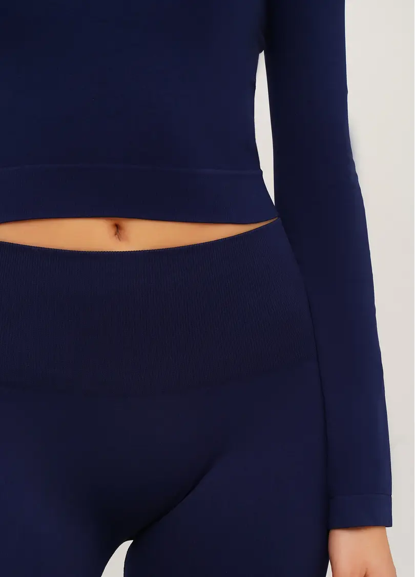 Спортивний топ з довгими рукавами CROP TOP rhodonite (синій)