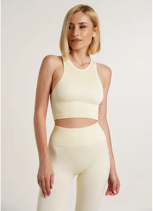 Топ в рубчик з мікрофібри HALTER TOP RIB vanilla (жовтий) Топ в рубчик з мікрофібри HALTER TOP RIB vanilla (жовтий)