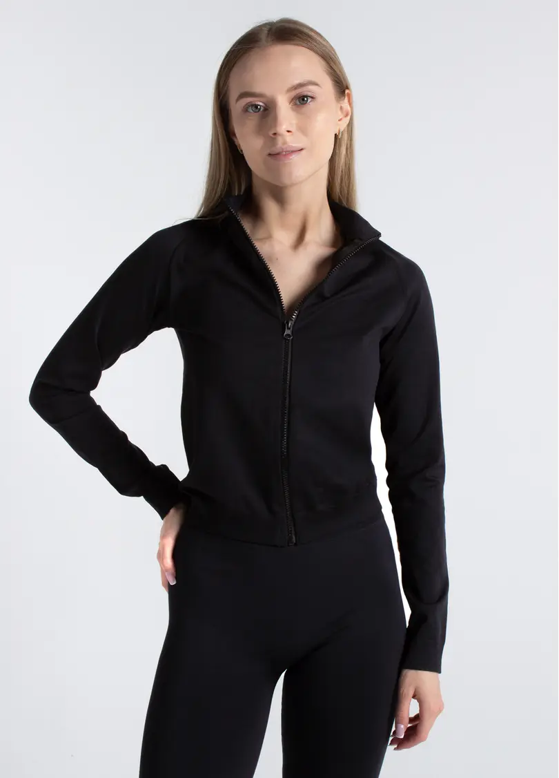 Лонгслів на блискавці JACKET black (чорний)