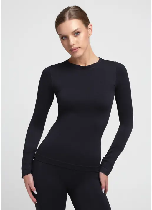 Безшовний лонгслів LONGSLEEVE 01 black (чорний)