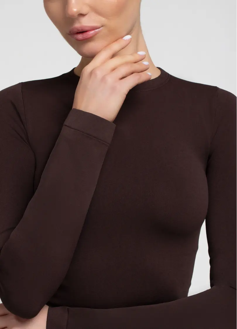 Безшовний лонгслів LONGSLEEVE 01 hot chocolate (коричневий)