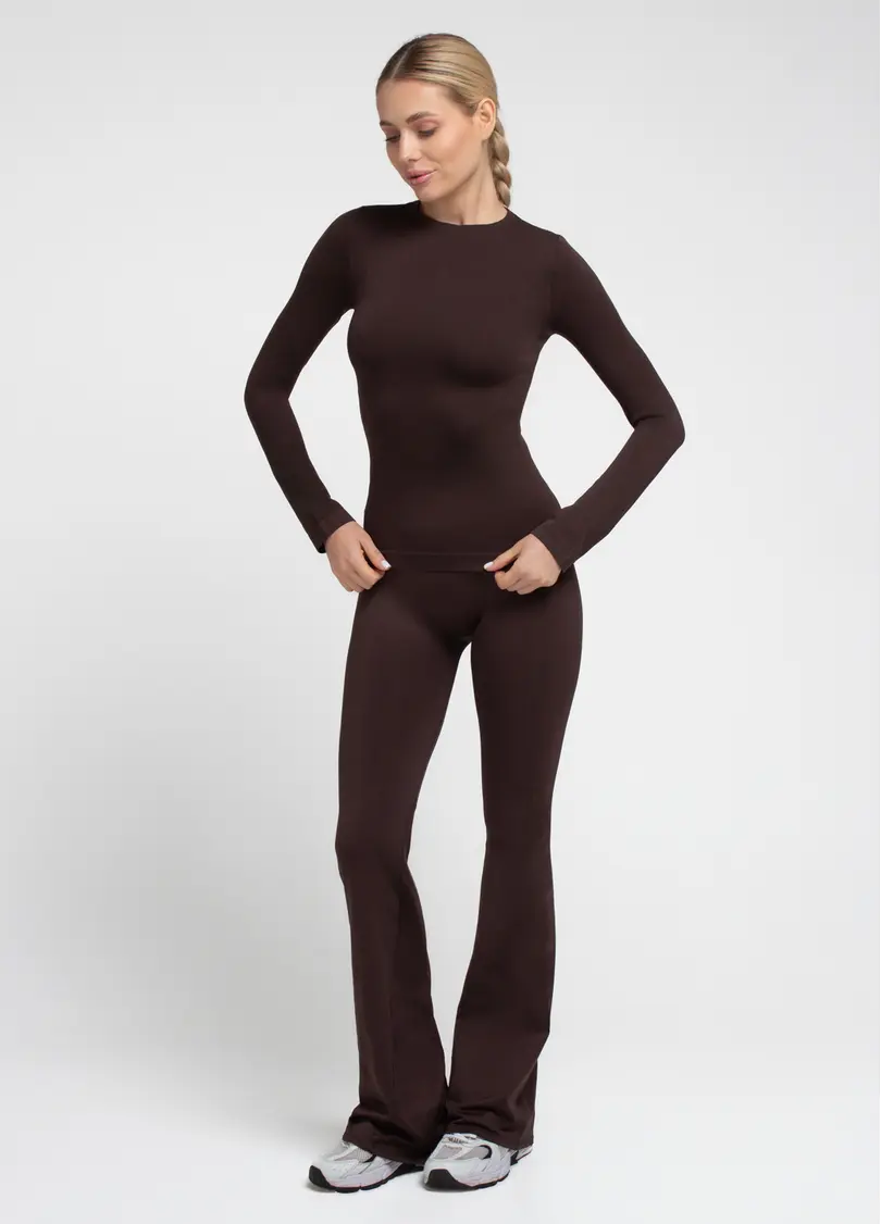 Безшовний лонгслів LONGSLEEVE 01 hot chocolate (коричневий)