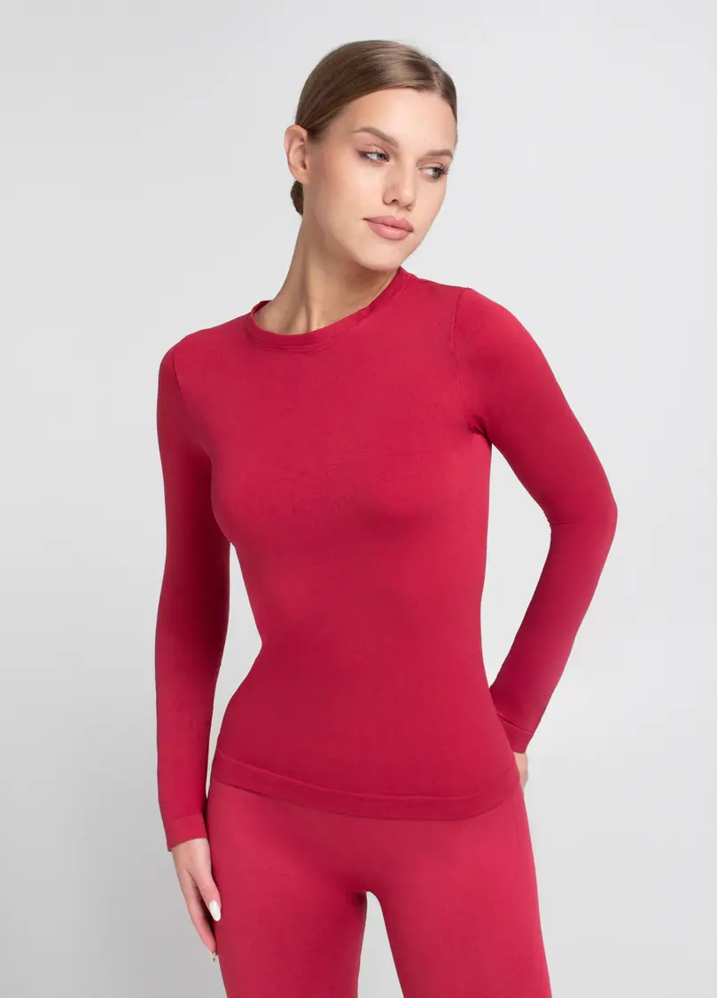 Безшовний лонгслів LONGSLEEVE 01 winterberry (червоний)
