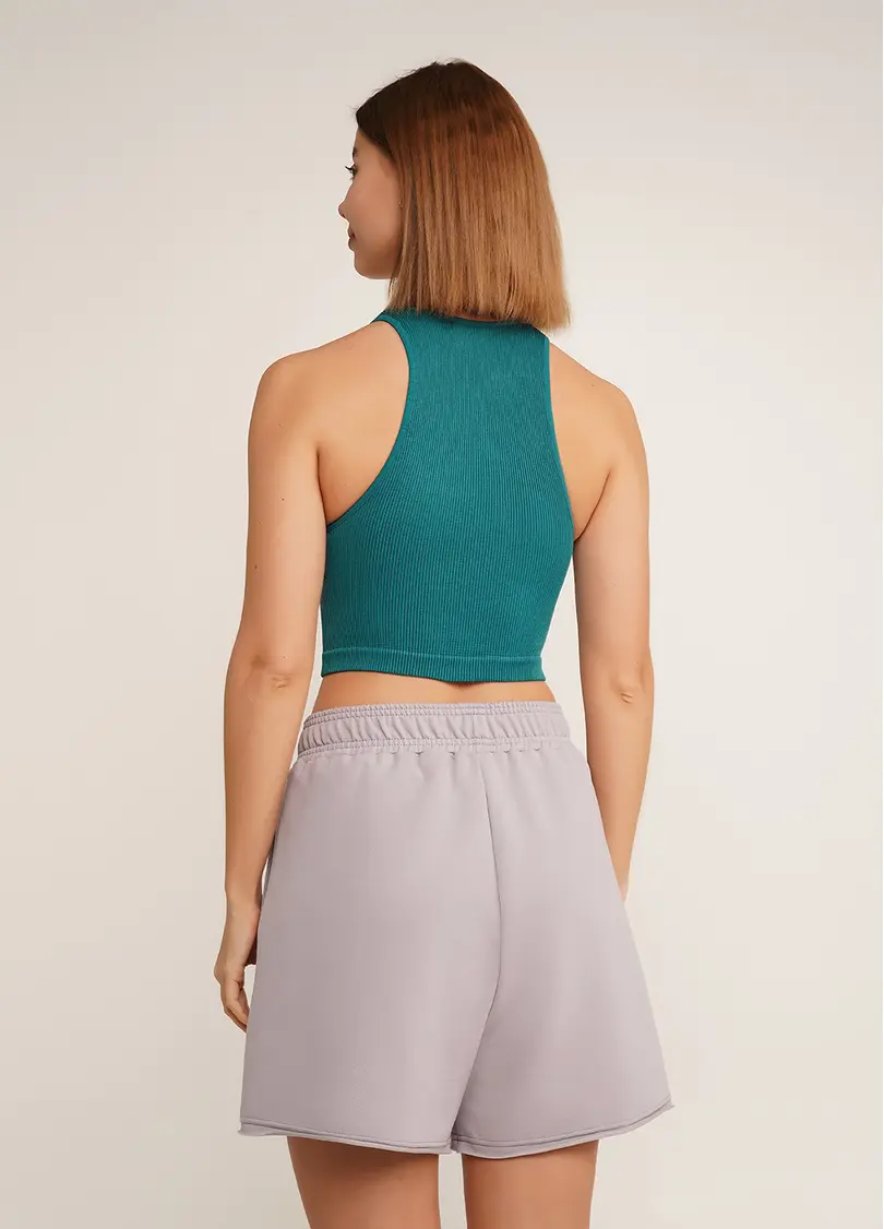 Топ в рубчик з мікрофібри PF HALTER TOP RIB harbor blue (бірюзовий)