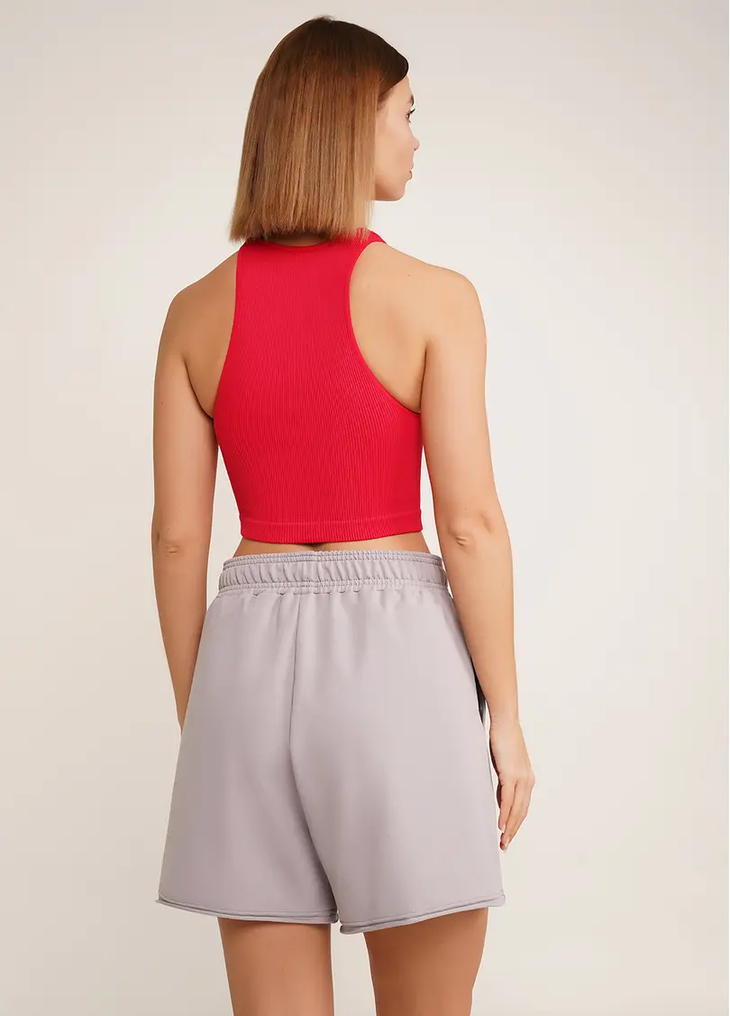 Топ в рубчик з мікрофібри PF HALTER TOP RIB raspberry sorbed (рожевий)