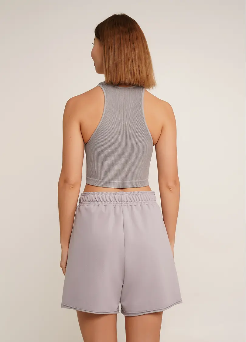 Топ в рубчик з мікрофібри PF HALTER TOP RIB ultimate grey (сірий)