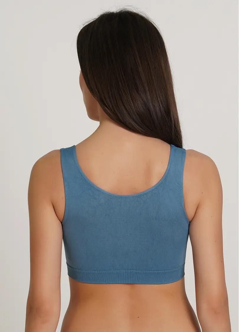 Безшовний топ на широких бретелях TANK TOP spring lake (блакитний)