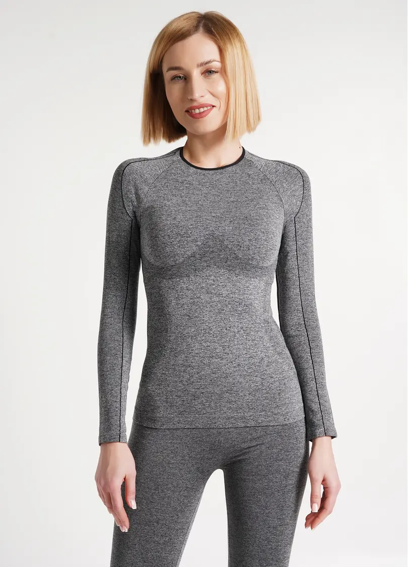 Безшовна термокофта THERMO T-SHIRT MELANGE nero (чорний)