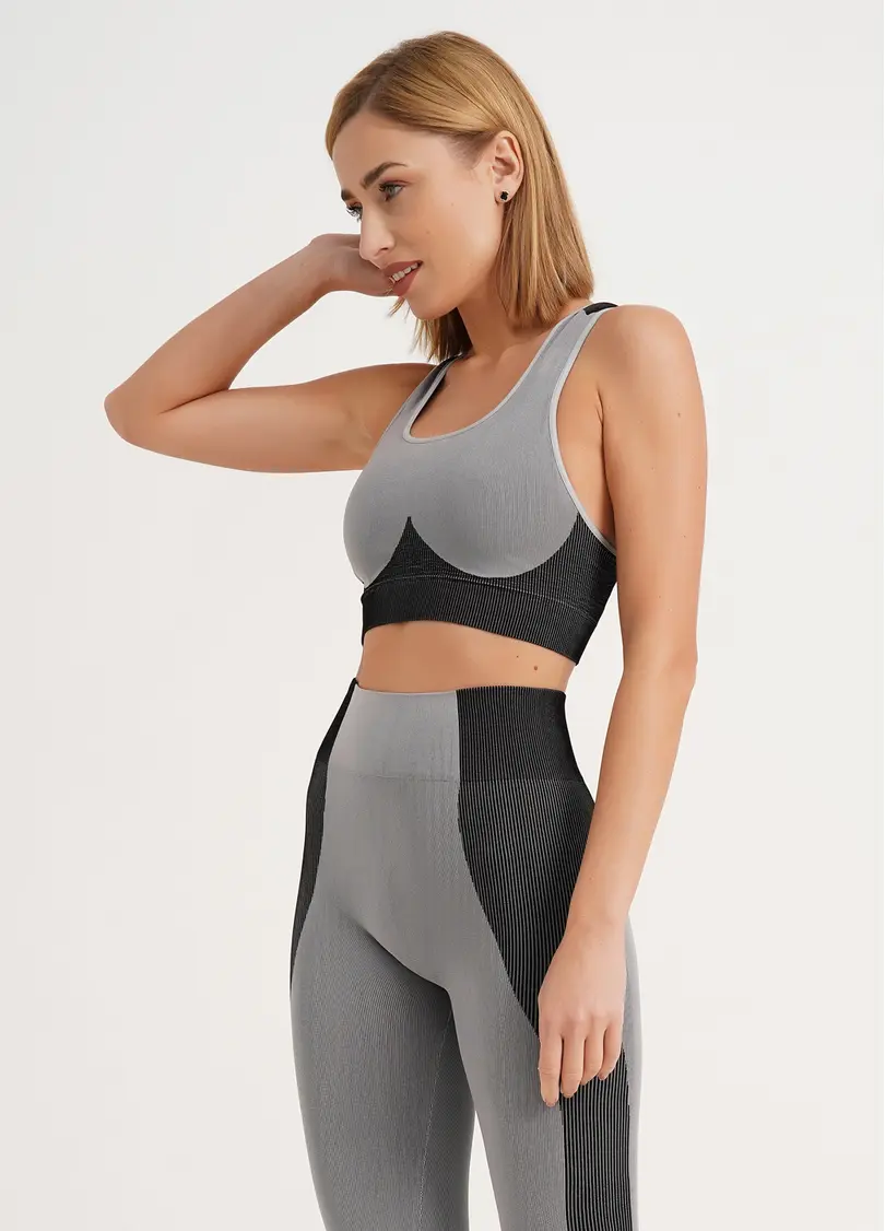 Спортивний топ TOP COLOR BLOCK ultimate grey (сірий)