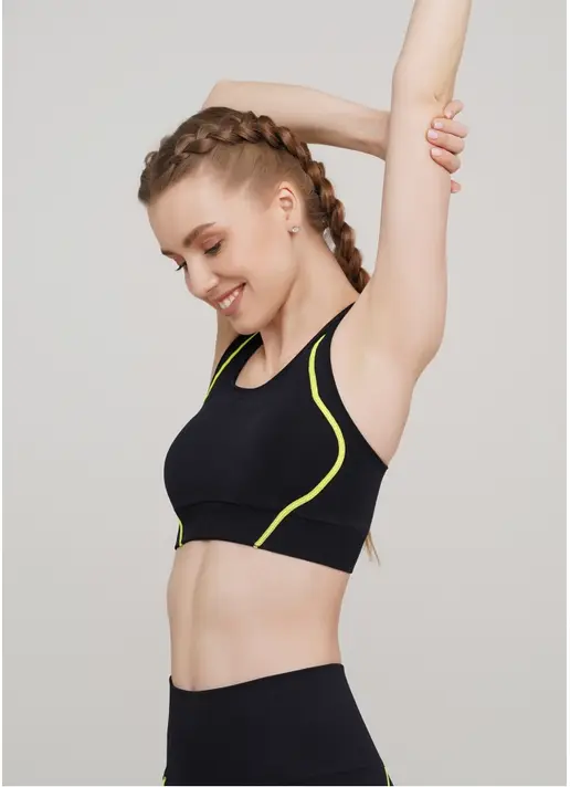 Спортивний топ TOP NEON STRIPE (чорний/жовтий)