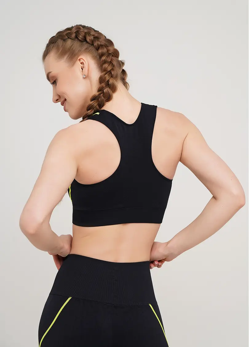 Спортивний топ TOP NEON STRIPE (чорний/жовтий)