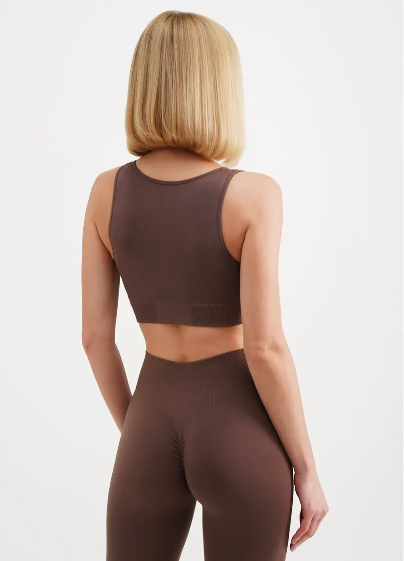 Безшовний топ з ефектом пуш-ап TOP SHAPE deep taupe (коричневий)