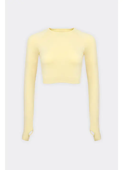 Укорочений кроп-топ FLEX LONGSLEEVE ACTIVE (жовтий)