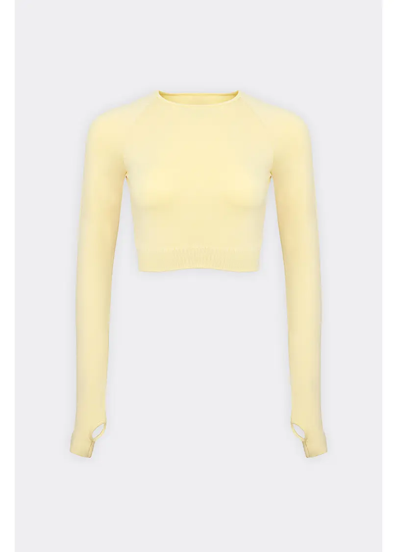 Укорочений кроп-топ FLEX LONGSLEEVE ACTIVE (жовтий)