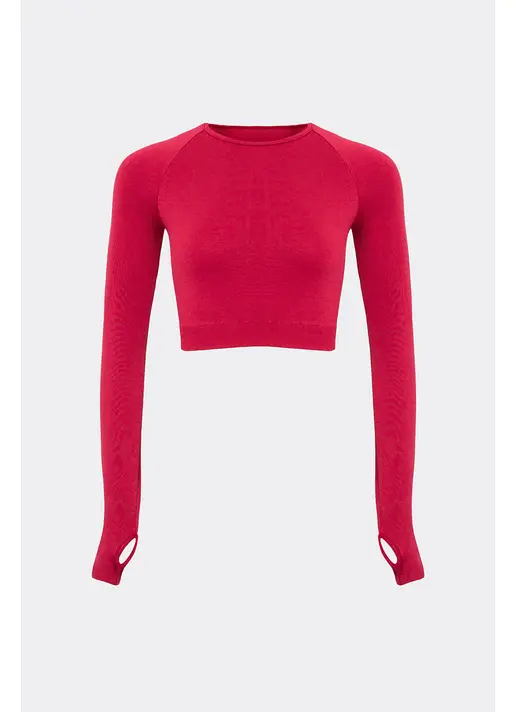 Укорочений кроп-топ FLEX LONGSLEEVE ACTIVE (winterberry, червоний)