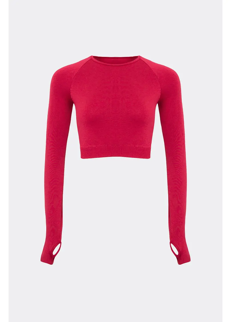 Укорочений кроп-топ FLEX LONGSLEEVE ACTIVE (winterberry, червоний)