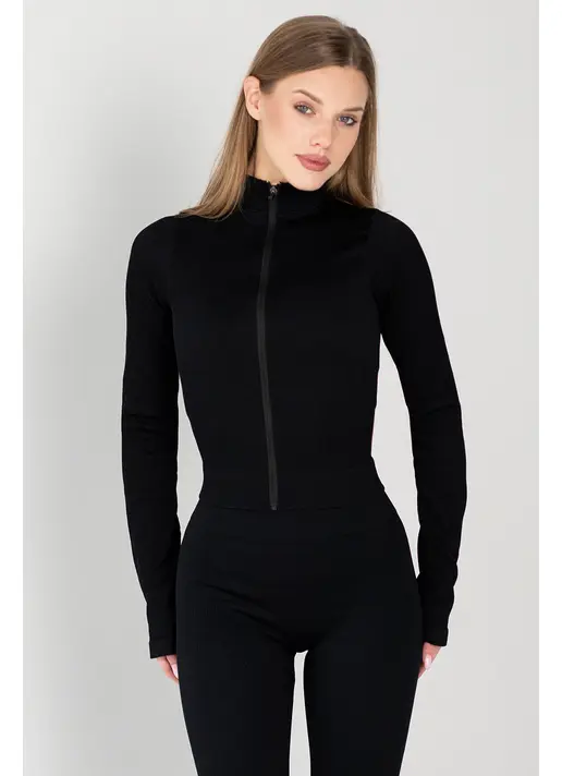Лонгслів на блискавці FLEX LONGSLEEVE Bare (чорний)