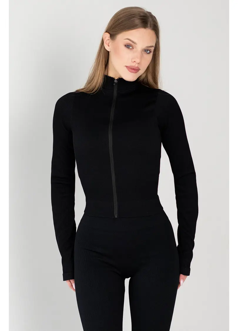 Лонгслів на блискавці FLEX LONGSLEEVE Bare (чорний)