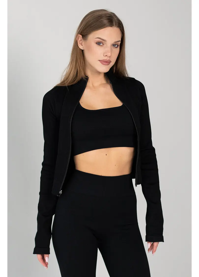 Лонгслів на блискавці FLEX LONGSLEEVE Bare (чорний)