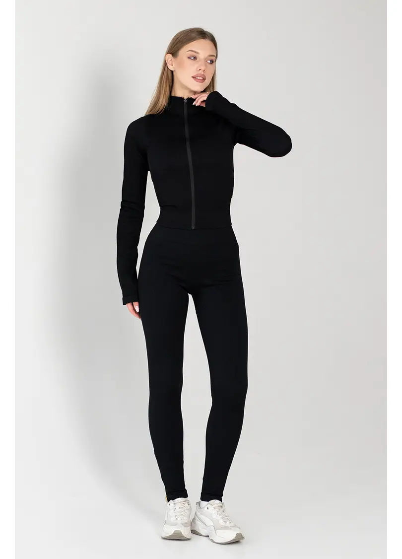 Лонгслів на блискавці FLEX LONGSLEEVE Bare (чорний)