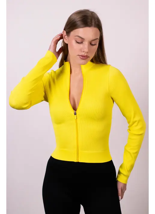 Лонгслів на блискавці FLEX LONGSLEEVE Bare (жовтий)
