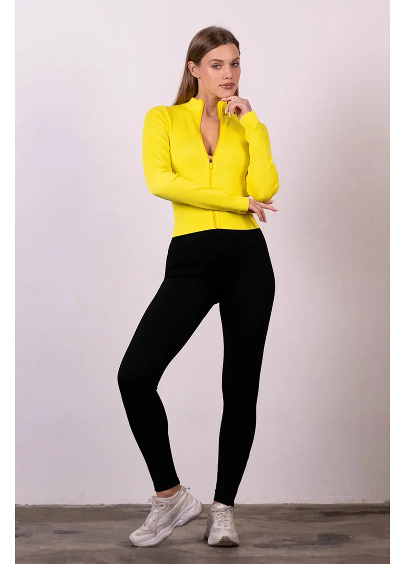 Лонгслів на блискавці FLEX LONGSLEEVE Bare (жовтий)