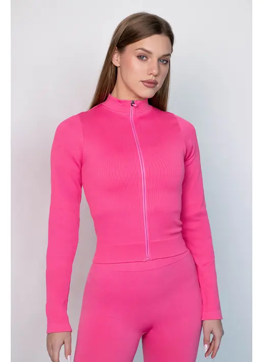 Лонгслів на блискавці FLEX LONGSLEEVE Bare (raspberry, рожевий)