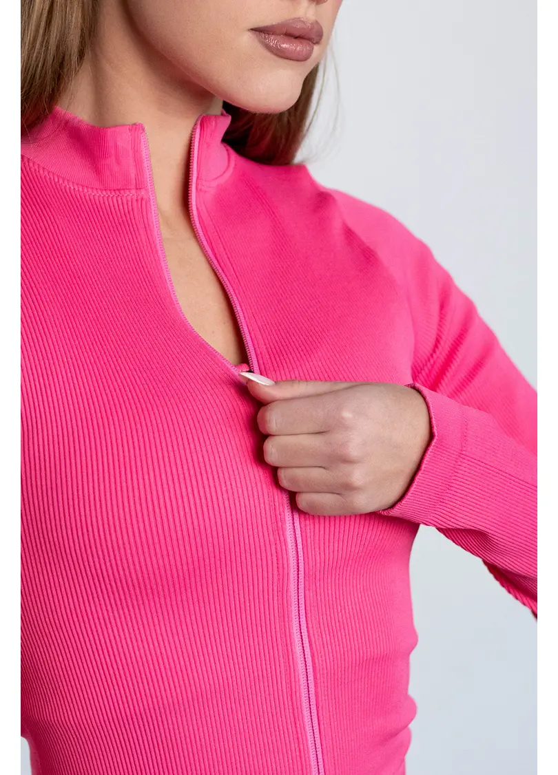Лонгслів на блискавці FLEX LONGSLEEVE Bare (raspberry, рожевий)