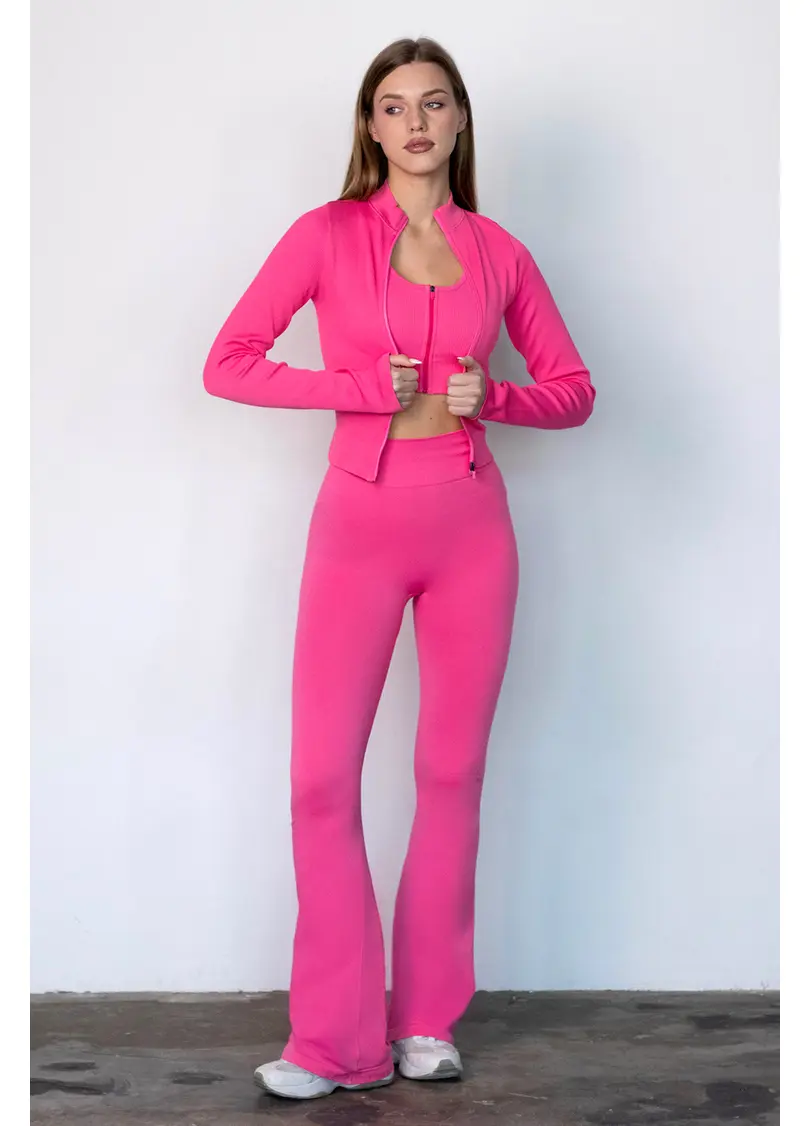 Лонгслів на блискавці FLEX LONGSLEEVE Bare (raspberry, рожевий)