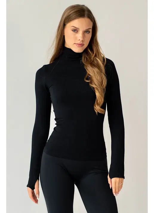 Водолазка в рубчик FLEX LONGSLEEVE POWER (черный)
