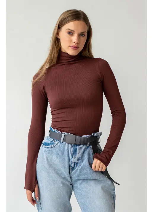 Водолазка в рубчик FLEX LONGSLEEVE POWER (коричневий) Водолазка в рубчик FLEX LONGSLEEVE POWER (коричневий)