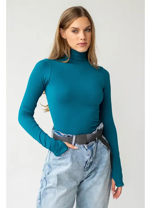 Водолазка в рубчик FLEX LONGSLEEVE POWER (синій)
