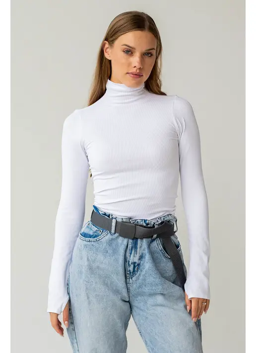 Водолазка в рубчик FLEX LONGSLEEVE POWER (білий)