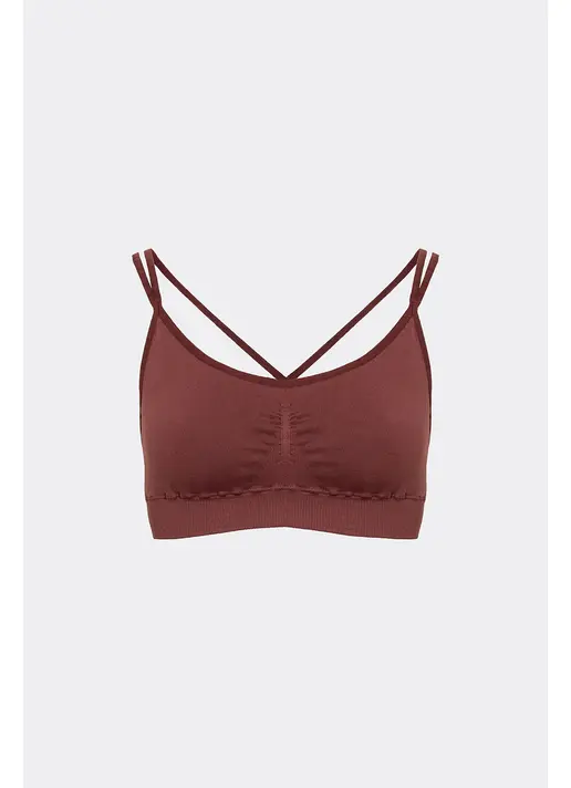 Топ з перехресними бретелями FLEX TOP ACTIVE (коричневий)